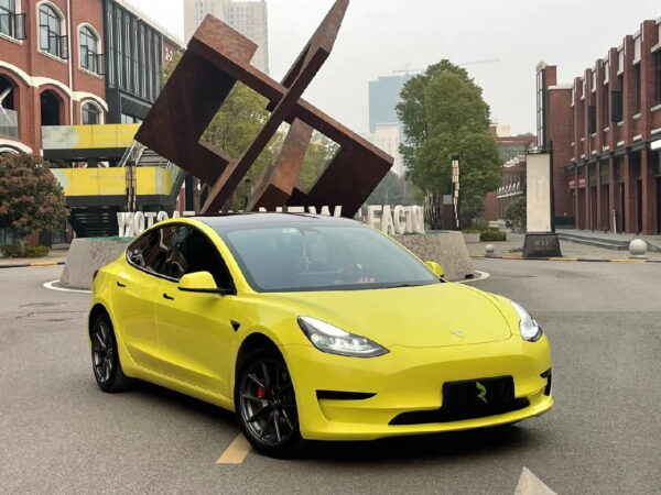 Gloss Lemon Yellow Car Body Color Change Vinyl Wrap