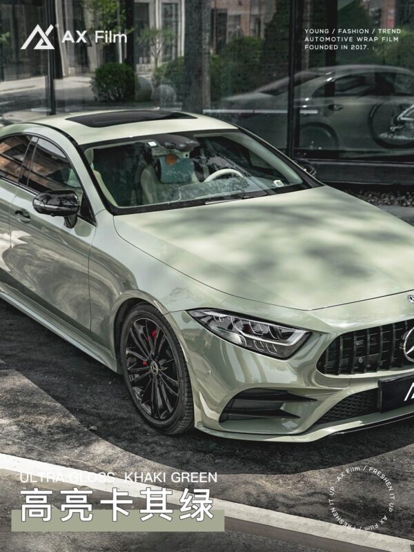 Gloss Khaki Green Car Body Color Change Vinyl Wrap - 图片 2