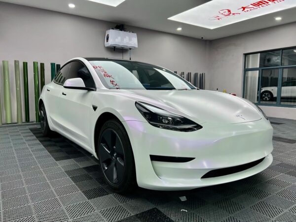 Ceramic White To Purple Car Body Color Change Vinyl Wrap - 图片 2
